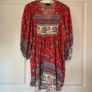 GAP Floral Red and Blue Mini Dress